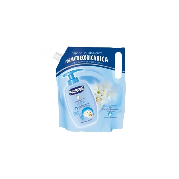 Mantovani - Sapone Liquido Neutro Per Pelle Sensibile Talco E Fiori Bianchi Formato Ecoricarica 750 Ml 1 Mantovani - Sapone Liquido Neutro Per Pelle Sensibile Talco E Fiori Bianchi Formato Ecoricarica 750 Ml