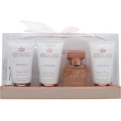 Style & Grace Utopia Lush Travel Essentials 50ml EDP + 70ml Lozione Per Il Corpo + 70ml Bagnoschiuma + 70ml Crema Mani + Borsetta Da Viaggio