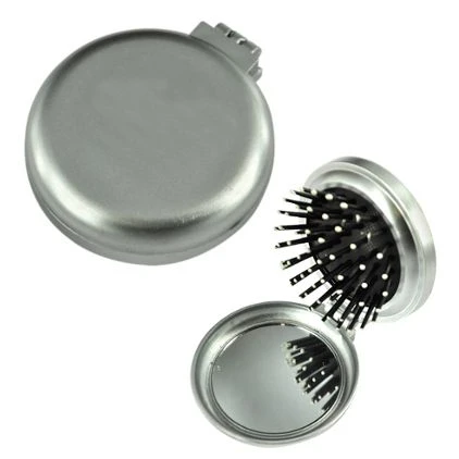 Le Kikke Spazzola Tonda Con Specchio Argento 1 Le Kikke Spazzola Tonda Con Specchio Argento