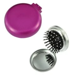 Le Kikke Spazzola Tonda Con Specchio Fucsia