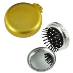 Le Kikke Spazzola Tonda Con Specchio Oro