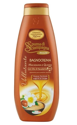 SPUMA DI SCIAMPAGNA BAGNO CREMA VELLUTANTE 750ml Olio Di MACADAMIA BIO E QUINOA 1 SPUMA DI SCIAMPAGNA BAGNO CREMA VELLUTANTE 750ml Olio Di MACADAMIA BIO E QUINOA